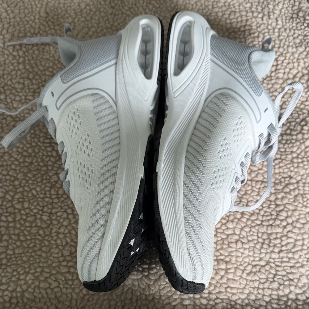 WNA Step Up White and Light Gray Lace-Up Sneakers